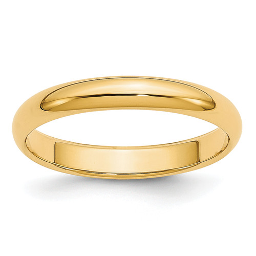 Image of 14K Yellow Gold 3mm Lightweight Half Round Band Ring