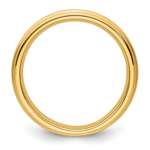 Image of 14K Yellow Gold 3mm Milgrain Comfort Fit Band Ring