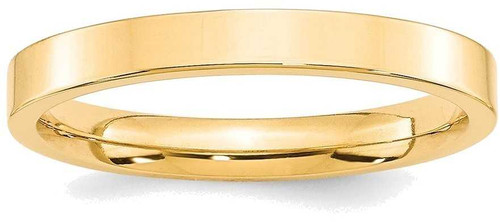 Image of 14K Yellow Gold 3mm Standard Flat Comfort Fit Band Ring