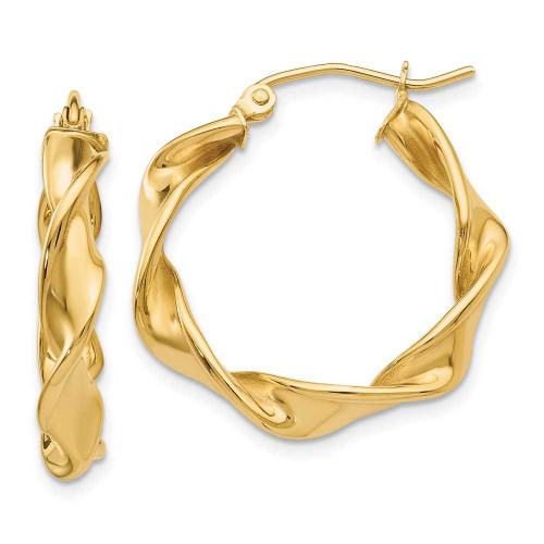 Image of 18mm 14K Yellow Gold 4.00mm Twisted Hoop Earrings