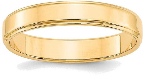 Image of 14K Yellow Gold 4mm Flat with Step Edge Band Ring