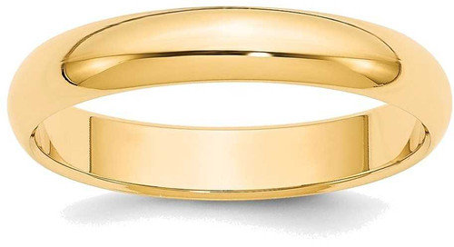 Image of 14K Yellow Gold 4mm Half-Round Wedding Band Ring