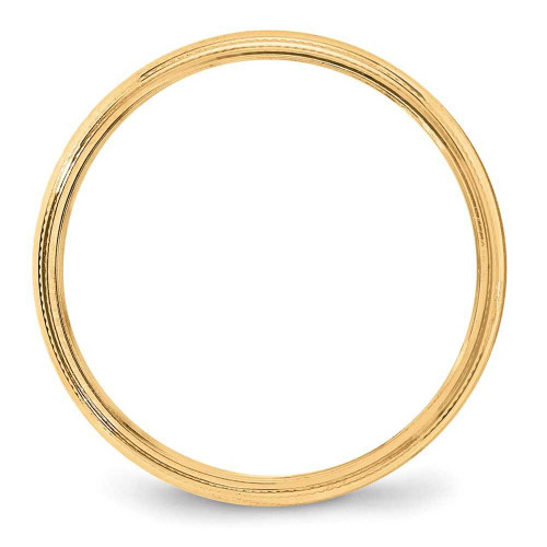 Image of 14K Yellow Gold 4mm Lightweight Milgrain Half Round Band Ring