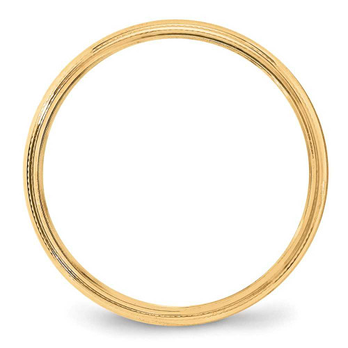 Image of 14K Yellow Gold 4mm Milgrain Half-Round Wedding Band Ring