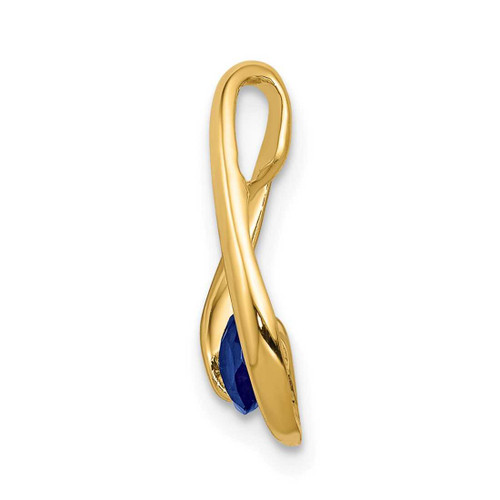 Image of 14K Yellow Gold 4mm Sapphire Pendant