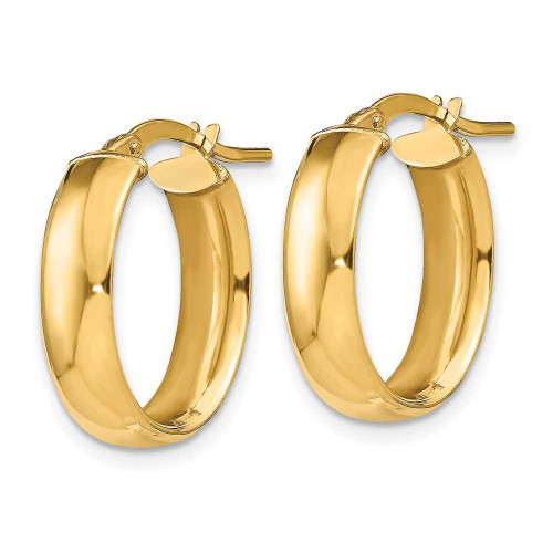 Image of 19.8mm 14K Yellow Gold 5.75mm Polished Oval Hoop Earrings