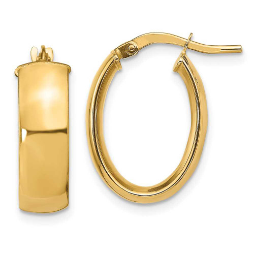 Image of 19.8mm 14K Yellow Gold 5.75mm Polished Oval Hoop Earrings
