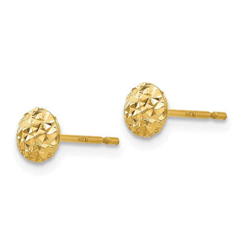 Image of 5mm 14K Yellow Gold 5mm Circle Puff Stud Post Earrings