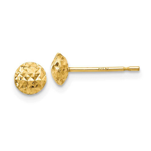 Image of 5mm 14K Yellow Gold 5mm Circle Puff Stud Post Earrings