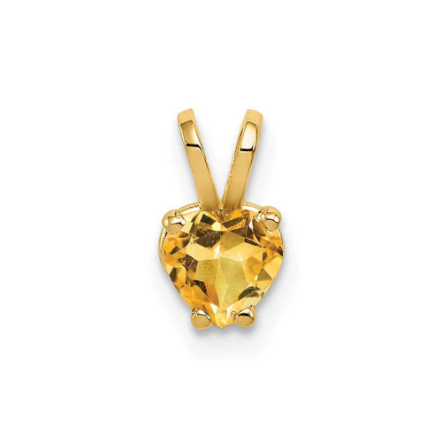 Image of 14K Yellow Gold 5mm Heart Citrine Pendant