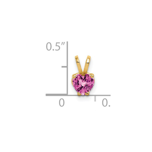 Image of 14K Yellow Gold 5mm Heart Pink Sapphire pendant