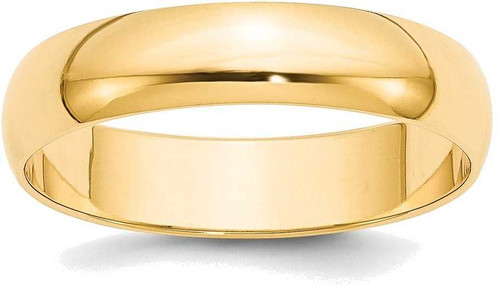 Image of 14K Yellow Gold 5mm Lightweight Half Round Band Ring