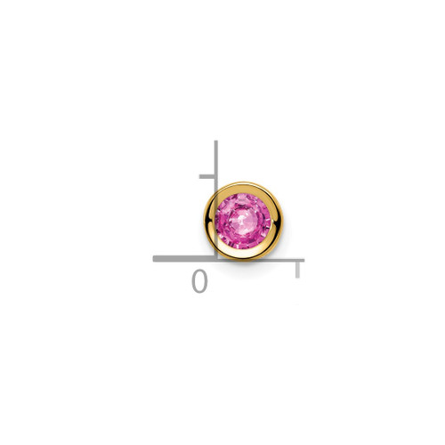 Image of 14K Yellow Gold 5mm Pink Sapphire Bezel Pendant