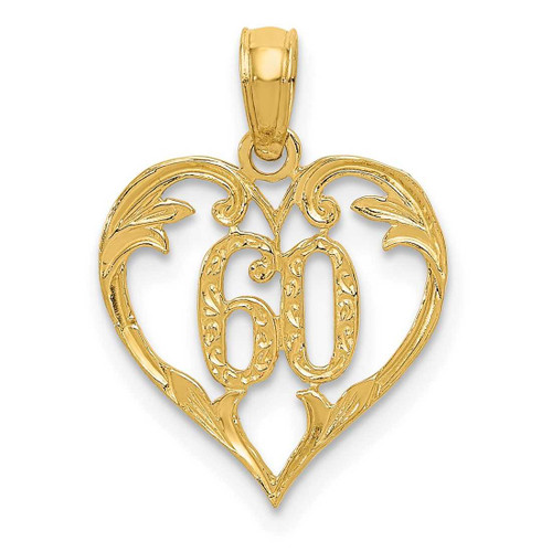 Image of 14K Yellow Gold 60 Heart Pendant