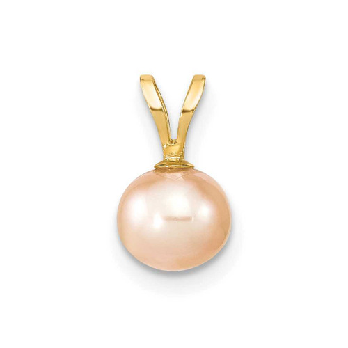 Image of 14K Yellow Gold 6-7mm Pink Freshwater Cultured Pearl Pendant