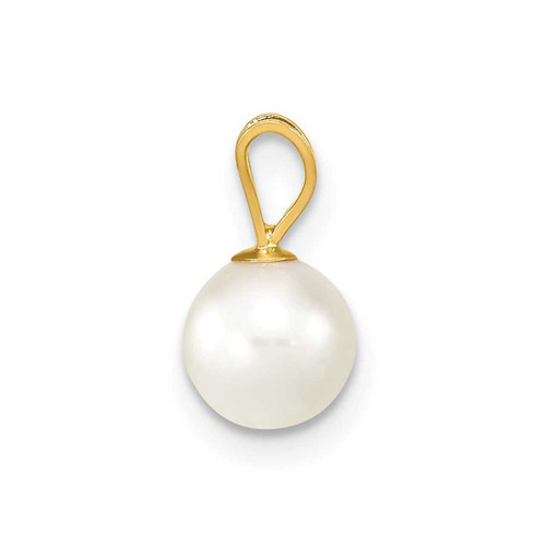 Image of 14K Yellow Gold 6-7mm White Saltwater Akoya Cultured Pearl Pendant