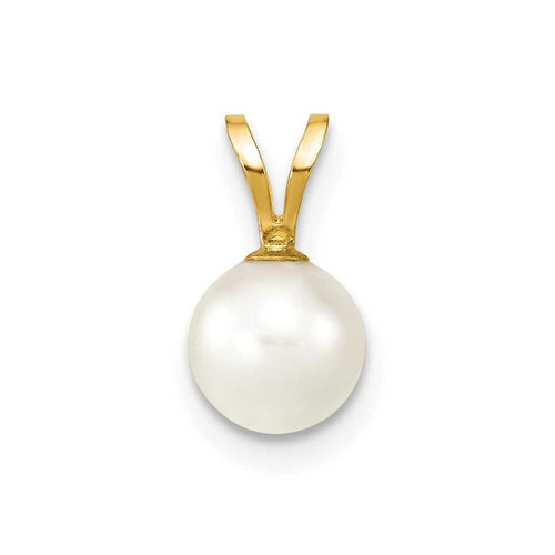 Image of 14K Yellow Gold 6-7mm White Saltwater Akoya Cultured Pearl Pendant