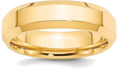 Image of 14K Yellow Gold 6mm Bevel Edge Comfort Fit Band Ring