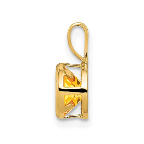 Image of 14K Yellow Gold 6mm Citrine Bezel Pendant