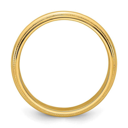 Image of 14K Yellow Gold 6mm Double Milgrain Comfort Fit Band Ring