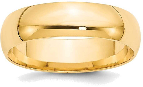 Image of 14K Yellow Gold 6mm Lightweight Comfort Fit Band Ring
