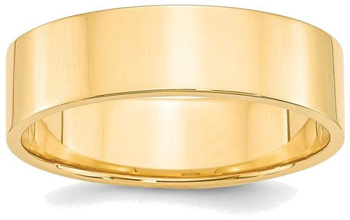 Image of 14K Yellow Gold 6mm Lightweight Flat Band Ring
