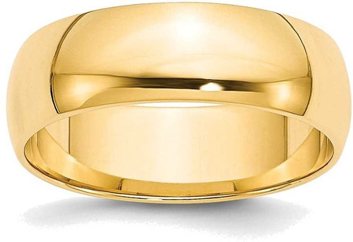 Image of 14K Yellow Gold 6mm Lightweight Half Round Band Ring