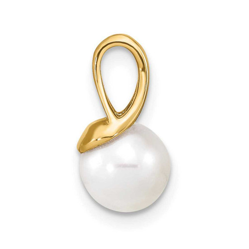 Image of 14K Yellow Gold 7-8mm White Freshwater Cultured Pearl Polished Pendant