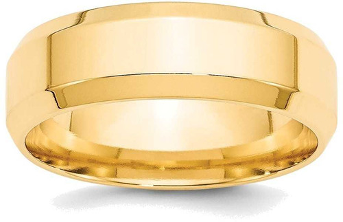 Image of 14K Yellow Gold 7mm Bevel Edge Comfort Fit Band Ring