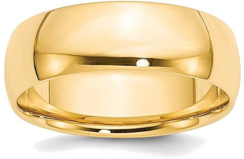 Image of 14K Yellow Gold 7mm Lightweight Comfort Fit Band Ring