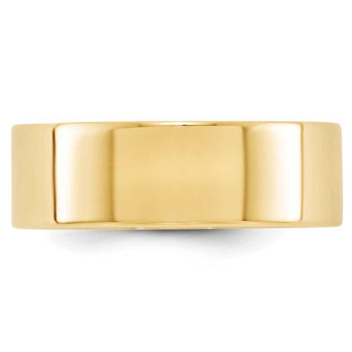 Image of 14K Yellow Gold 7mm Lightweight Flat Band Ring