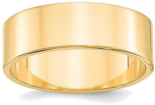 Image of 14K Yellow Gold 7mm Lightweight Flat Band Ring