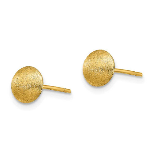 Image of 7mm 14K Yellow Gold 7mm Satin Button Stud Earrings