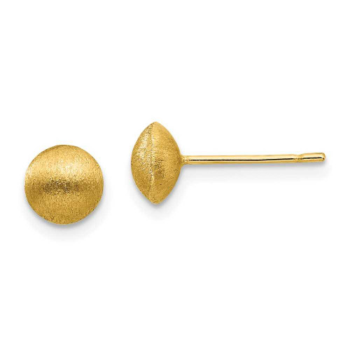 Image of 7mm 14K Yellow Gold 7mm Satin Button Stud Earrings