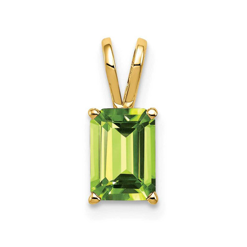 Image of 14K Yellow Gold 7x5mm Emerald-cut Peridot Pendant