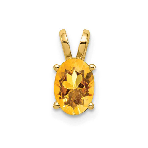 Image of 14K Yellow Gold 7x5mm Oval Citrine Pendant