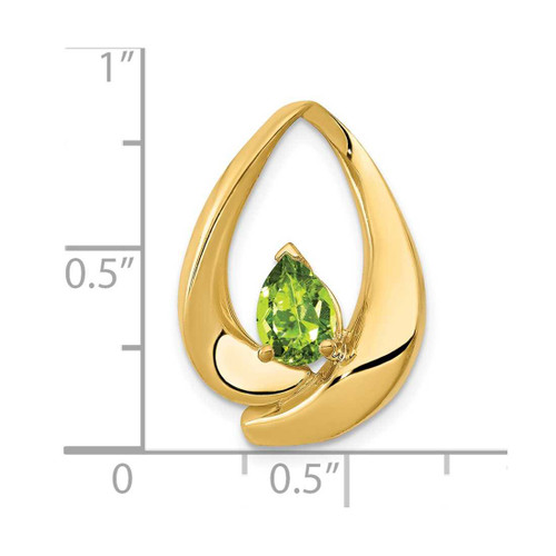 Image of 14K Yellow Gold 7x5mm Pear Peridot Slide Pendant PM5238-PE-Y