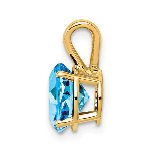 Image of 14K Yellow Gold 8mm Blue Topaz Pendant