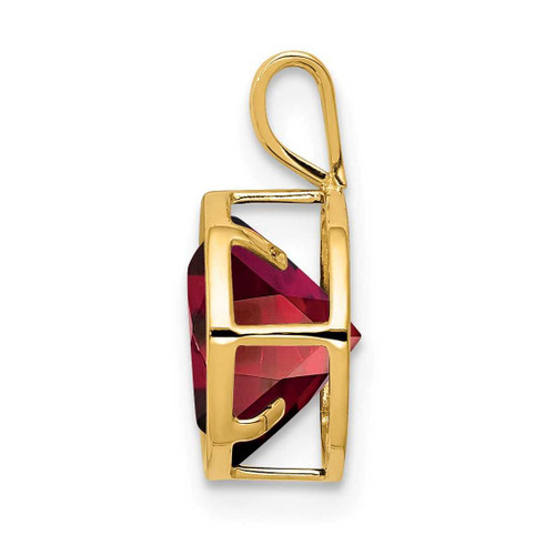 Image of 14K Yellow Gold 8mm Garnet Bezel Pendant