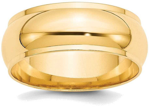 Image of 14K Yellow Gold 8mm Half Round with Edge Band Ring
