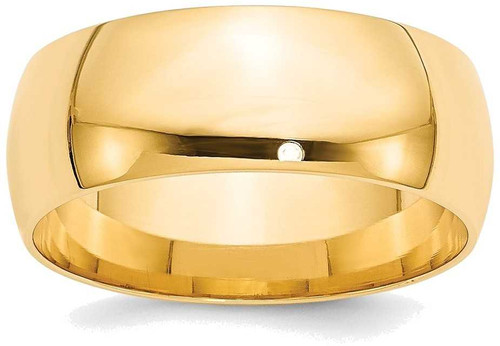 Image of 14K Yellow Gold 8mm Lightweight Comfort Fit Band Ring