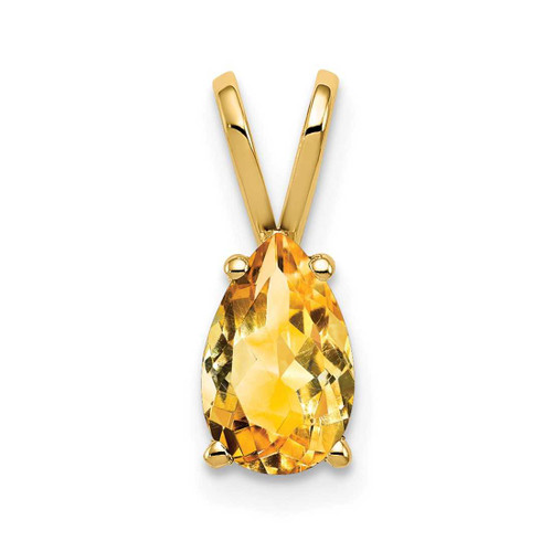 Image of 14K Yellow Gold 8x5mm Pear Citrine Pendant
