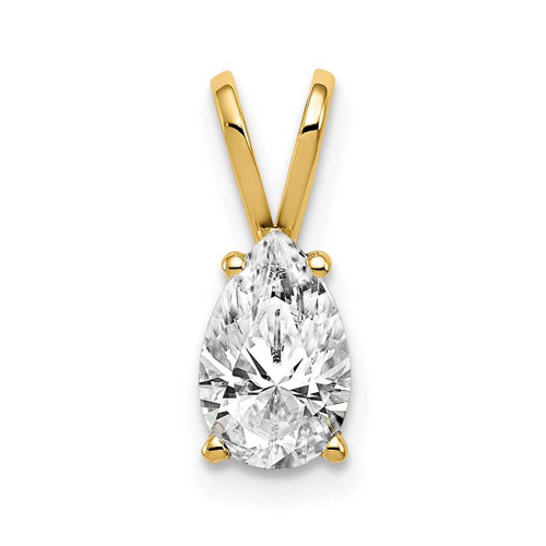 Image of 14K Yellow Gold 8x5mm Pear Cubic Zirconia Pendant