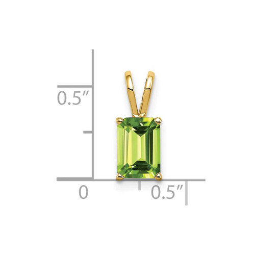 Image of 14K Yellow Gold 8x6mm Emerald-cut Peridot Pendant