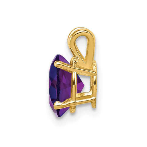 Image of 14K Yellow Gold 8x6mm Oval Amethyst Pendant