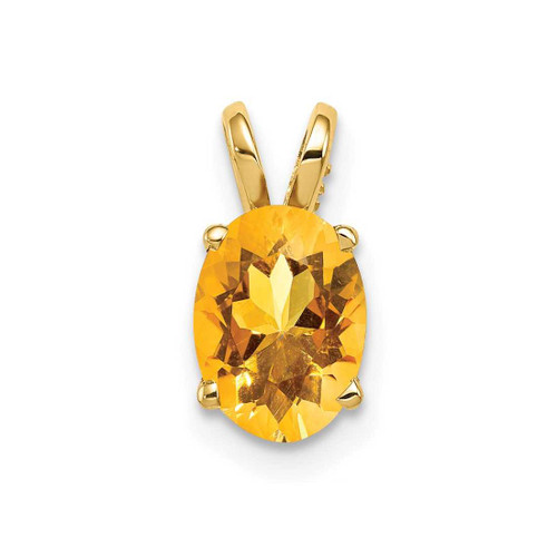 Image of 14K Yellow Gold 8x6mm Oval Citrine Pendant