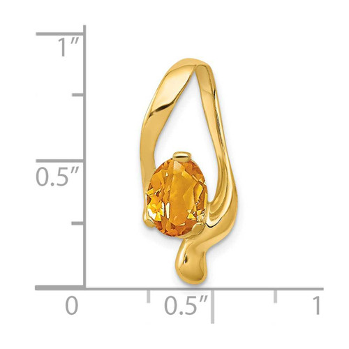 Image of 14K Yellow Gold 8x6mm Oval Citrine Slide Pendant