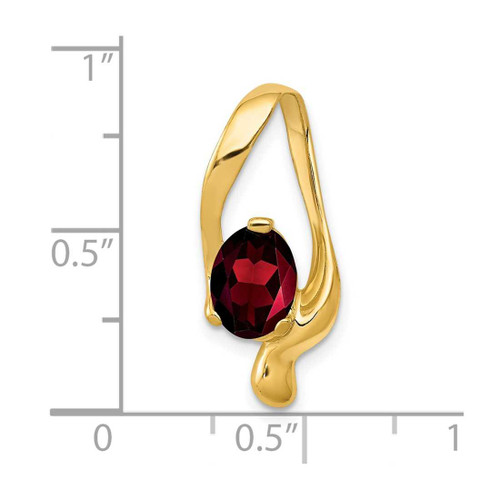 Image of 14K Yellow Gold 8x6mm Oval Garnet Slide Pendant