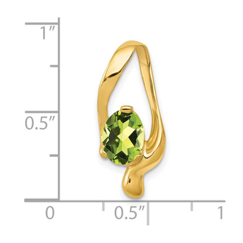 Image of 14K Yellow Gold 8x6mm Oval Peridot Slide Pendant