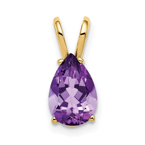 Image of 14K Yellow Gold 9x6mm Pear Amethyst Pendant